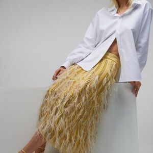 Zara Skirts Elegant Sequin And Feather Skirt Poshmark